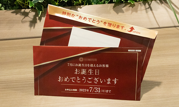 ふち糊圧着DM（チラシタイプ）の商品サンプル